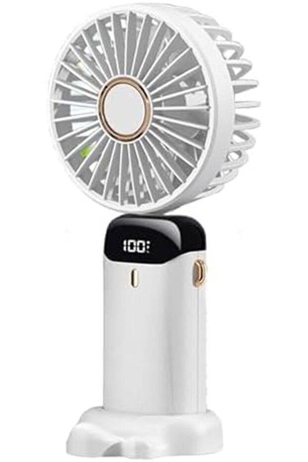 Portable Handheld Fan with 5-Speed Powerful Airflow, USB Rechargeable 2000mAh Battery - 4