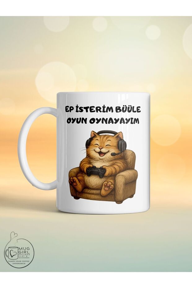 Lazy Cat Series Mug – Ep I Want to Be Awesome Humorous Designed Printed Porcelain Mug - 2