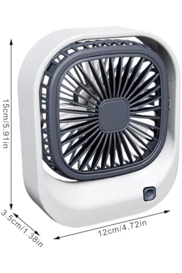 Small Desk Fan – Portable Mini USB Rechargeable Table Fan with 3 Speed Settings – Quiet, - 5