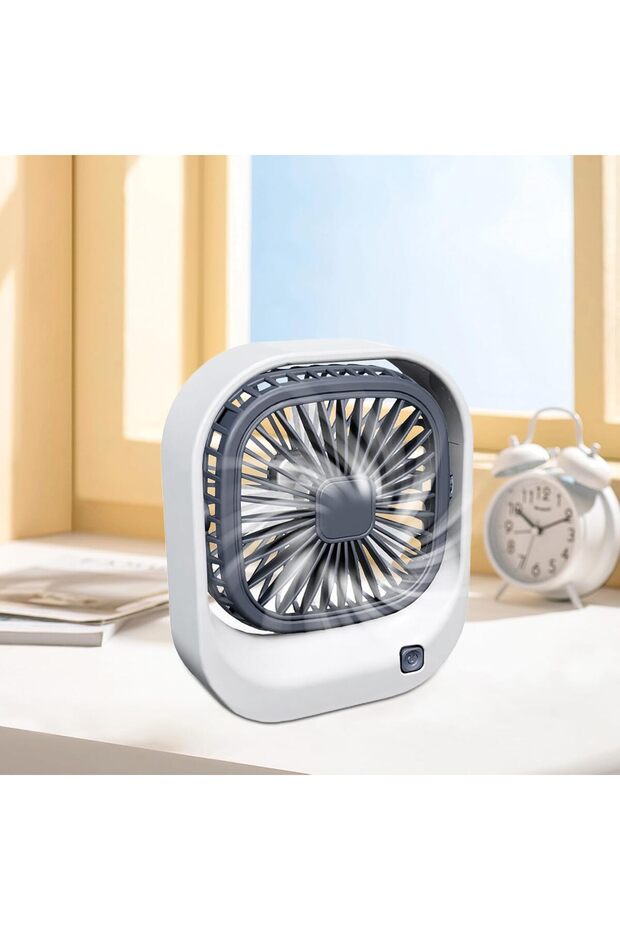 Small Desk Fan – Portable Mini USB Rechargeable Table Fan with 3 Speed Settings – Quiet, - 6