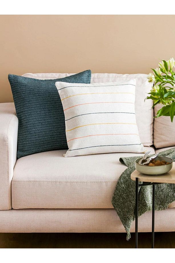 LCW HOME Çizgi Desenli Kırlent Kılıfı 2'li 45x45 cm (W5) - 1