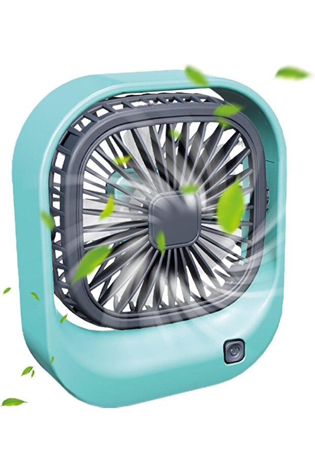 Small Desk Fan - Portable Rechargeable USB Table Fan with 3 Speed Settings