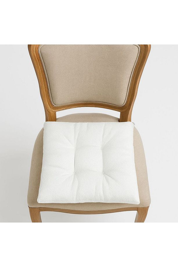 4 Adet Tay Tüyü Lüks Pofidik Özel Dikişli Sandalye Minderi 35 cm - 2