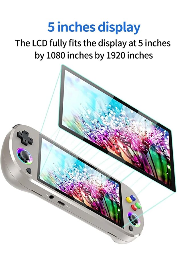Handheld Game Console 5 Inch Display, Retro Mini Gaming Console with Gamepad, 11000+ Games, 6 - 3