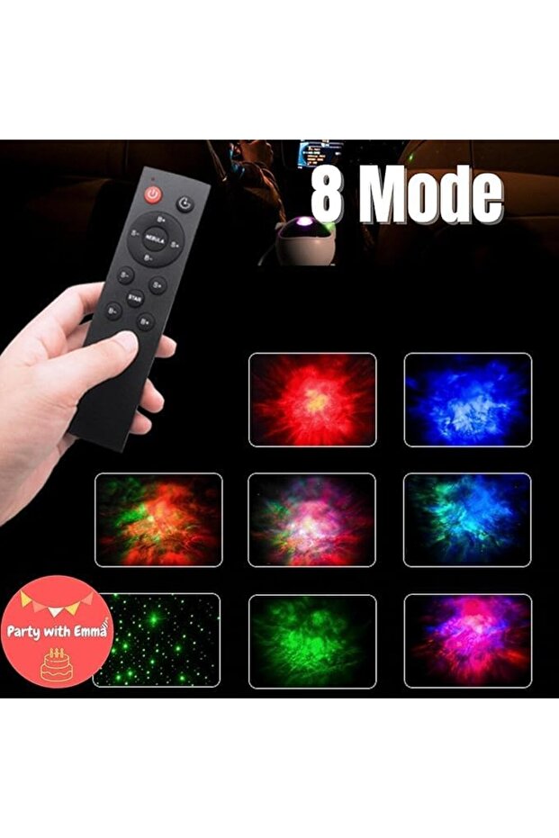 جهاز عرض ضوء ليلي على شكل مجرة - صديق رائد فضاء مع جهاز تحكم عن بعد ووظيفة مؤقت، 3 - 4