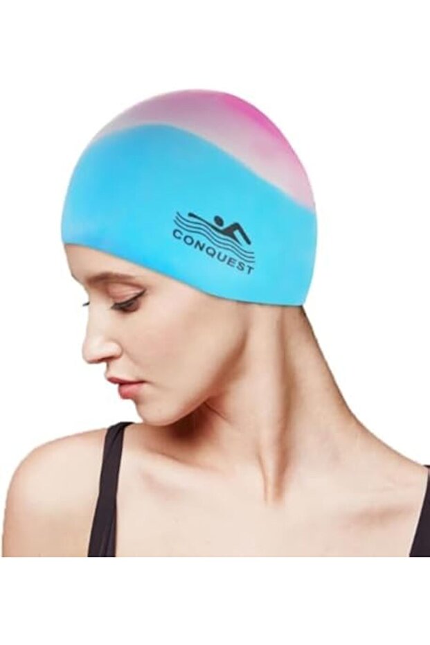 Silicone Swim Cap Unisex Waterproof Swimming Hat – Comfortable Elastomeric Design for Long