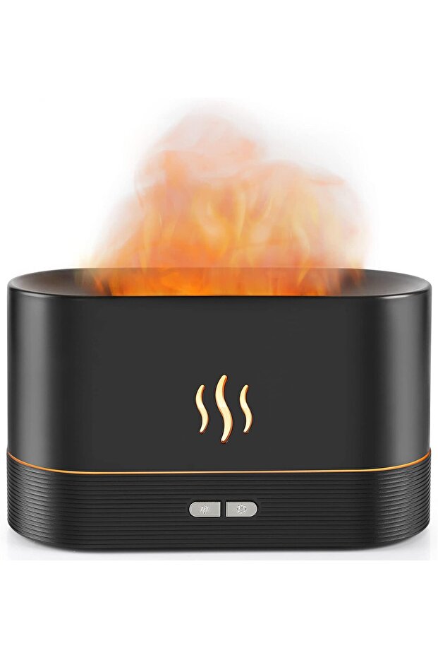 Flame Diffuser Humidifier - 180ml Aromatherapy Essential Oil Diffuser with LED Flame Light - 2