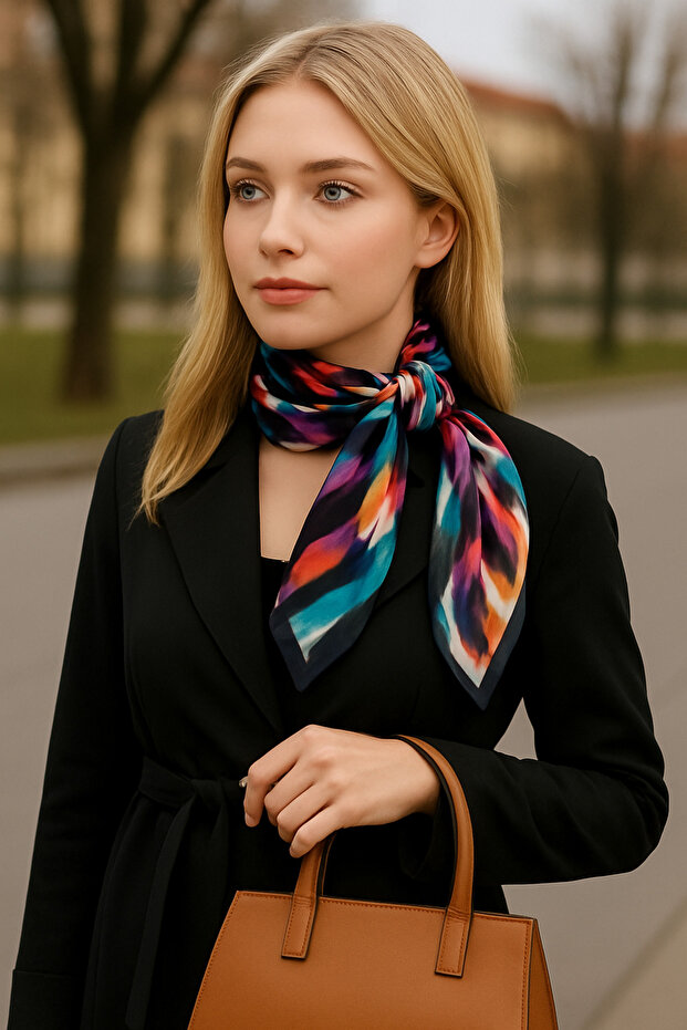 %100 İpek Tivil Eşarp - 2