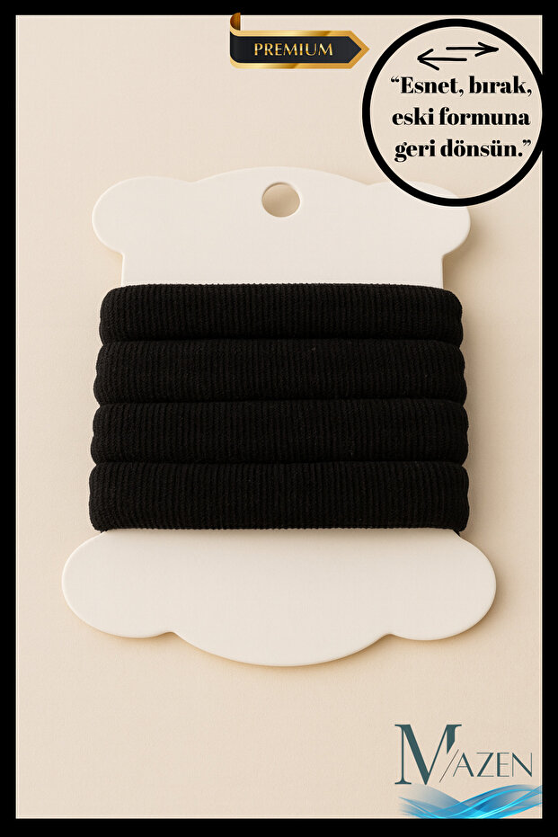 4-Piece Thick and Extra Wide Rubber Buckle | Seamless Flexible Structure | Children & Adult Compatible Black Color