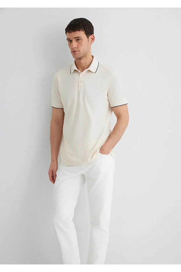 Regular Fit White Men's Polo Neck T-Shirt M0611902-70057