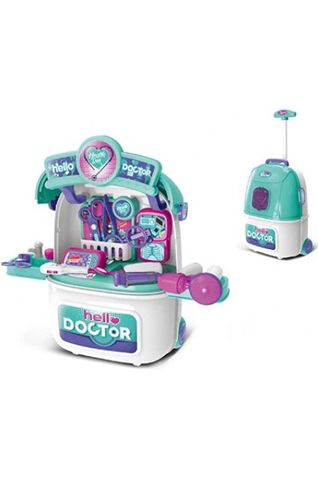 Doctor Play Set with Wheel Trolley Case – Medical Role Play Kit with Stethoscope, Tools & A