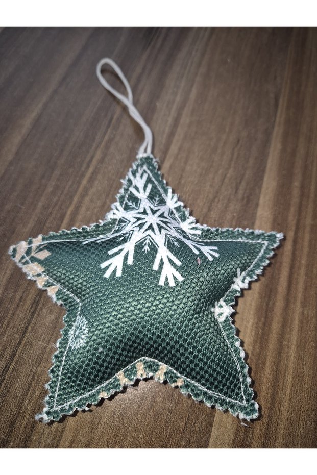 Fabric Green Winter Theme Star Ornament