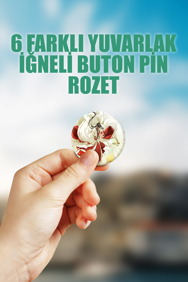 Tian Guan Cifu Heaven Official's Blessing Çanta Süsü Rozet İğneli Buton Rozet Seti (6 ADET) - 3