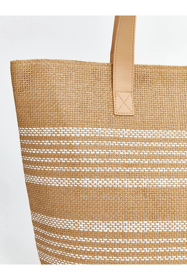 LCW ACCESSORIES Bej Hasır Kadın Plaj Çantası - 2