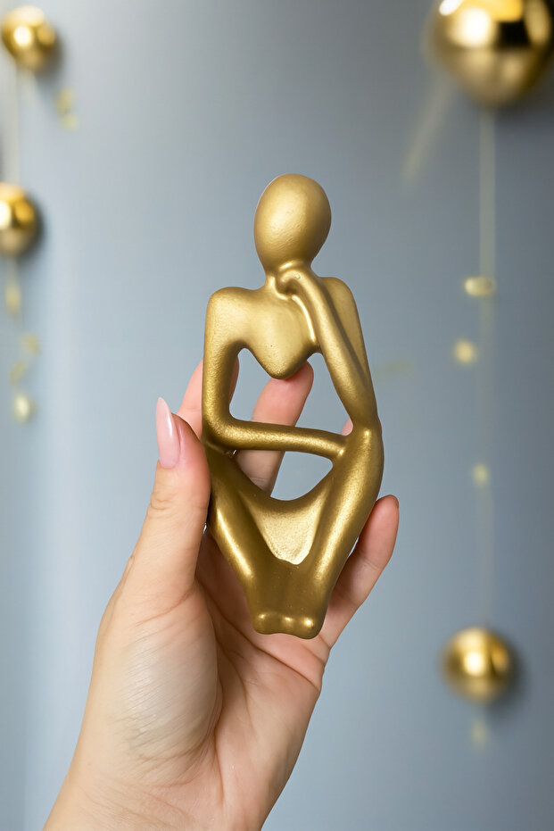 Elithé Studio – Mat Gold 3’lü Düşünen Figür Seti - 3