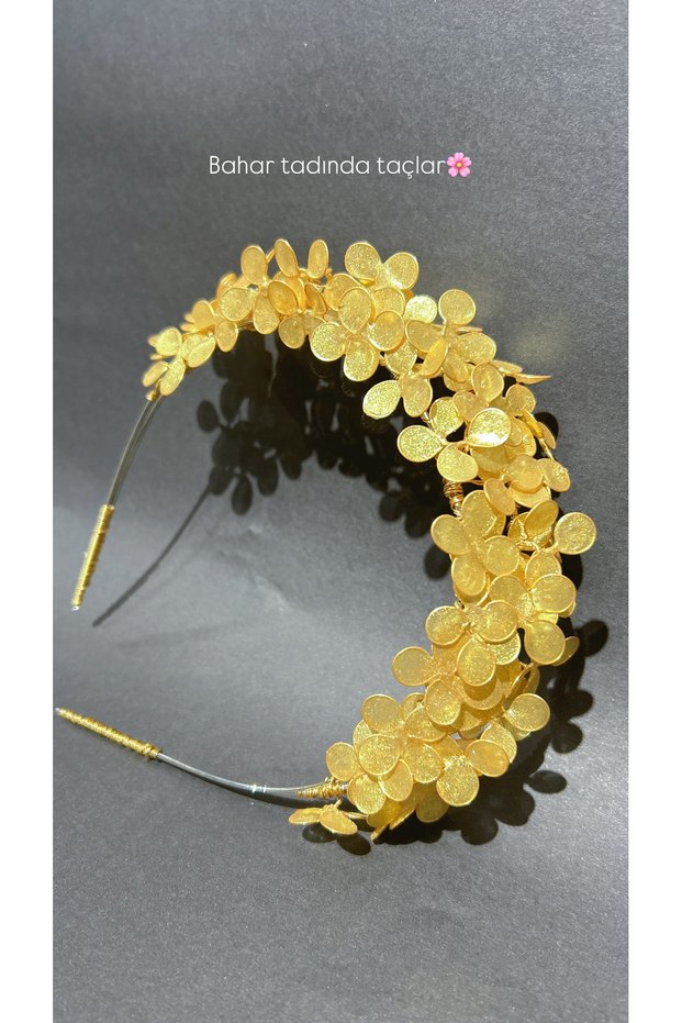 Bridal Hair Accessory Resin Gold Crown