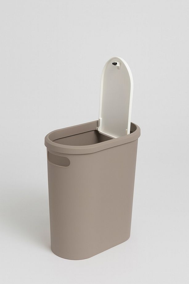 10 Litre Modern Tasarım Çöp Kovası – Banyo, Ofis, Mutfak İçin Hijyenik & Pratik Atık Kutusu, Gri - 3