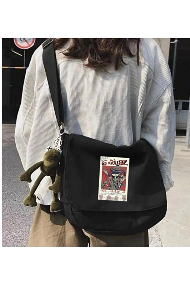 Gorillaz Black Messenger Bag - 1