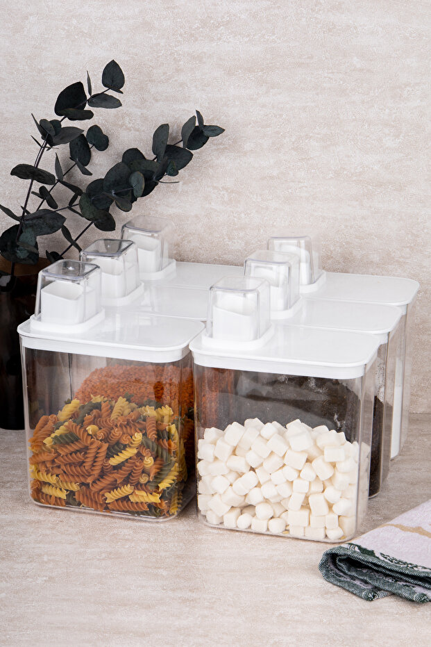 6-Piece Pulses Set Self-Scale Vacuum Lid Food Storage Container Food Set 2200 ml
