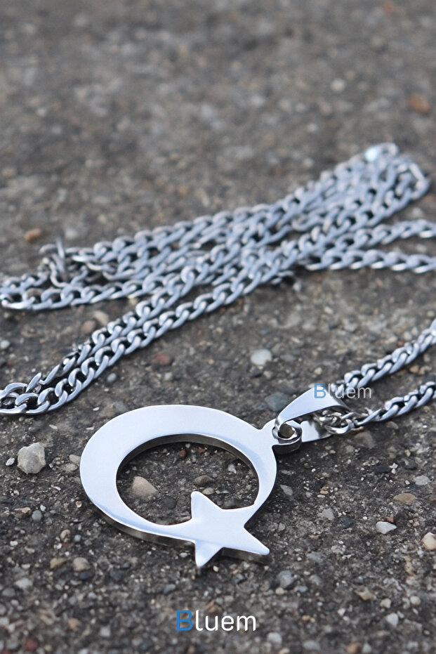 Moon Star Turkish Flag Steel Necklace - Non-Tarnish Steel