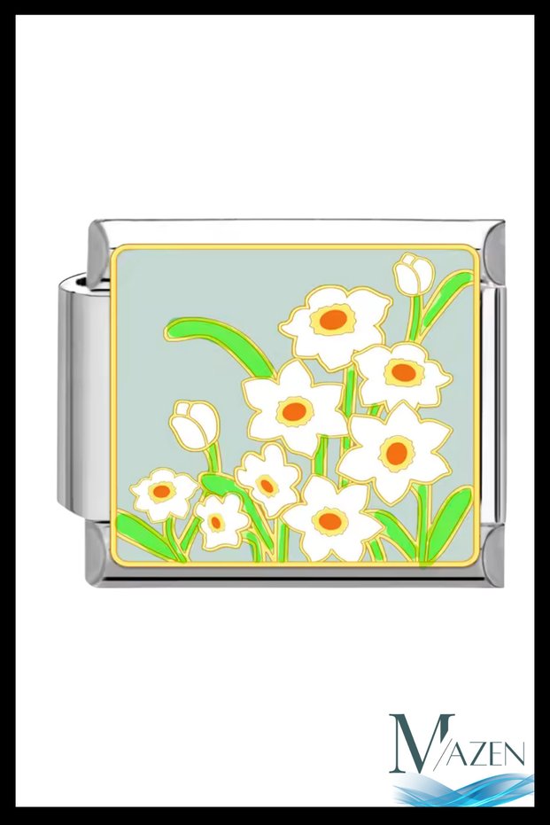 1 Piece of Daisy Figured Italian Bracelet Charms - Italian Bracelet Compatible Charm