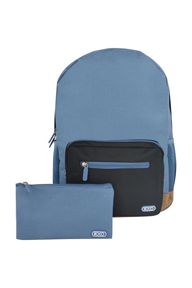 Basic 2 Tone Mix Backpack with Accessory - 1