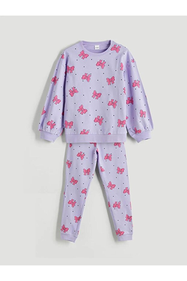 LCW Kids Bisiklet Yaka Kız Çocuk Pijama Takımı (W5) - 4
