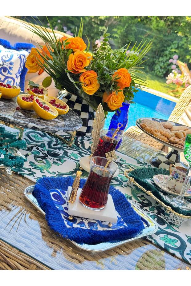 منديل عرض مارسيليا - أزرق
