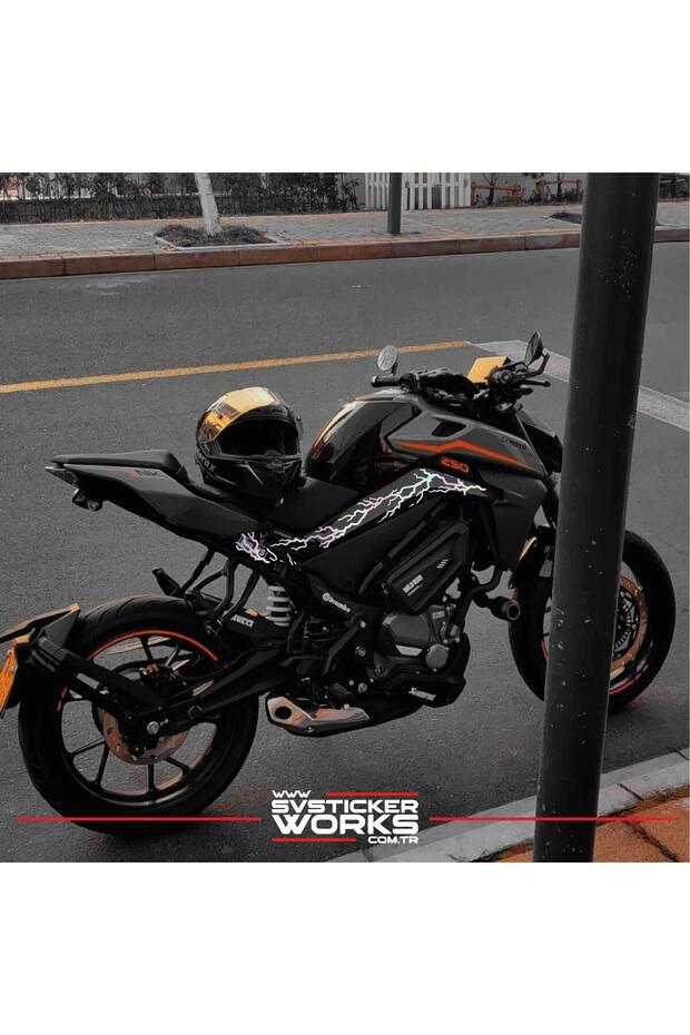 Cfmoto 250Nk Sticker Middle Chassis Lightning Lightning Sticker Pattern Decor Sticker