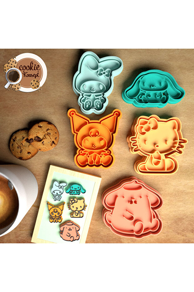 Set of 5 My Melody Kuromi Molds – Cookie, Dough and Clay Compatible # 1