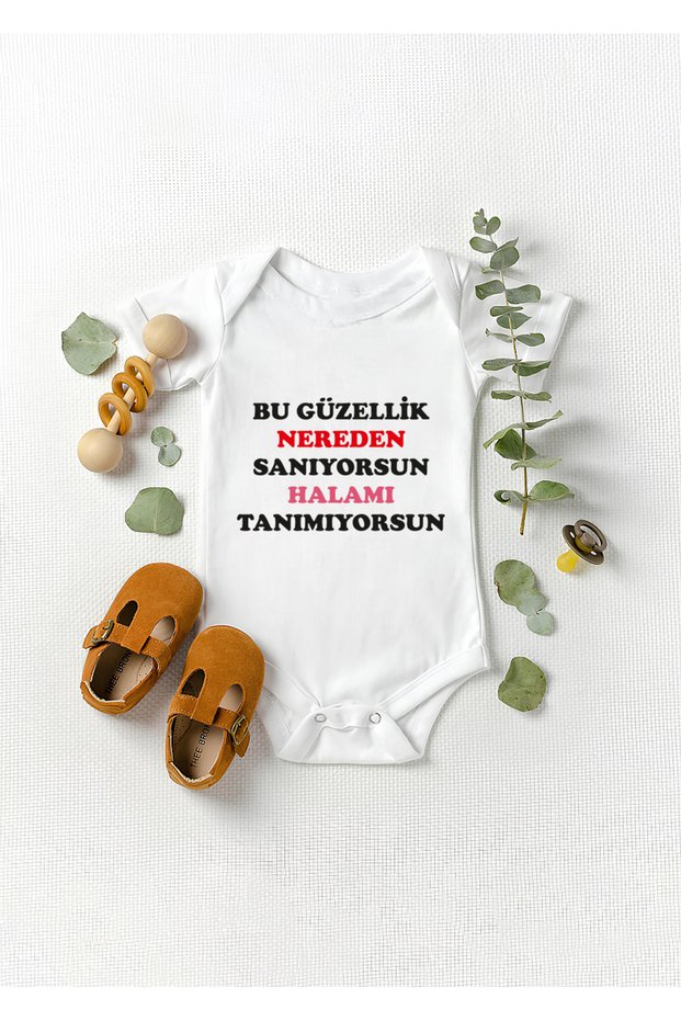 Organic 100% Cotton This Beauty Still Printed Short Sleeve Baby Snap Body Badi Zıbın