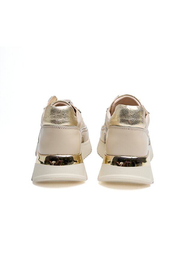 Comfort Taban Fileli Hakiki Deri Kadın Sneaker - 4
