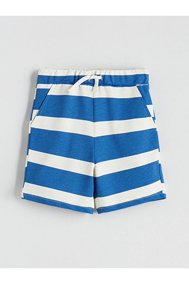 Two Mt Shop Quality Lcw Kids Blue 2 Thread Striped Standard & Regular Boys' Shorts