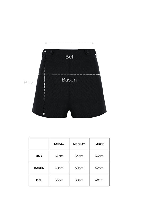 Yüksek Bel Keten Mini Şort - 4