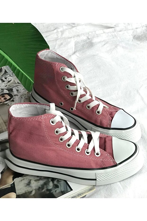 GÜL KURUSU UZUN PLATFORM KALIN TABAN CONVER SNEAKER - 1