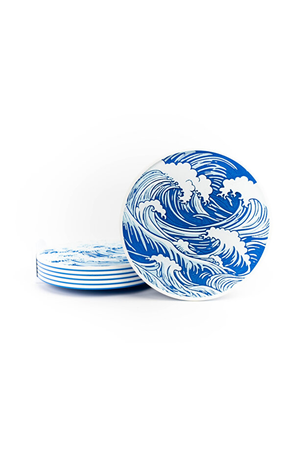 6 قطع من مسند الأكواب المموج - 2