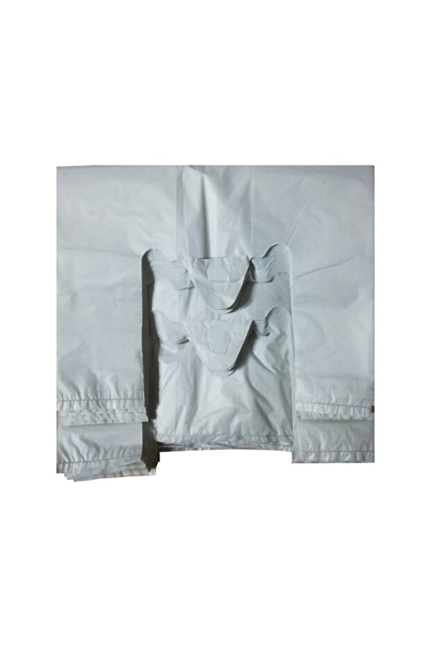Kırık Beyaz Kalın Poşet Büyük Boy 3 Kg Çöp Poşeti Hışır Atlet Poşet Market Manav Poşeti - 5