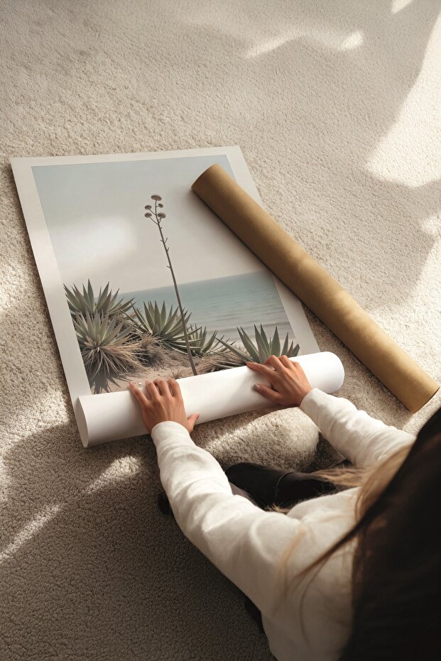 Ahşap Tablo Seti, 3 Adet Ahşap Çerçeveli Poster Best Beach View Model No:300842, Mavi Duvar Dekoru - 7