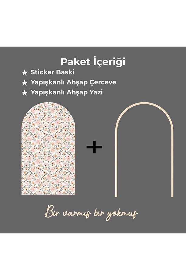 Bir Varmış Bir Yokmuş Çocuk Odası Duvar Dekoru – Yapışkanlı Ahşap Çerçeve & Sticker Set - 3