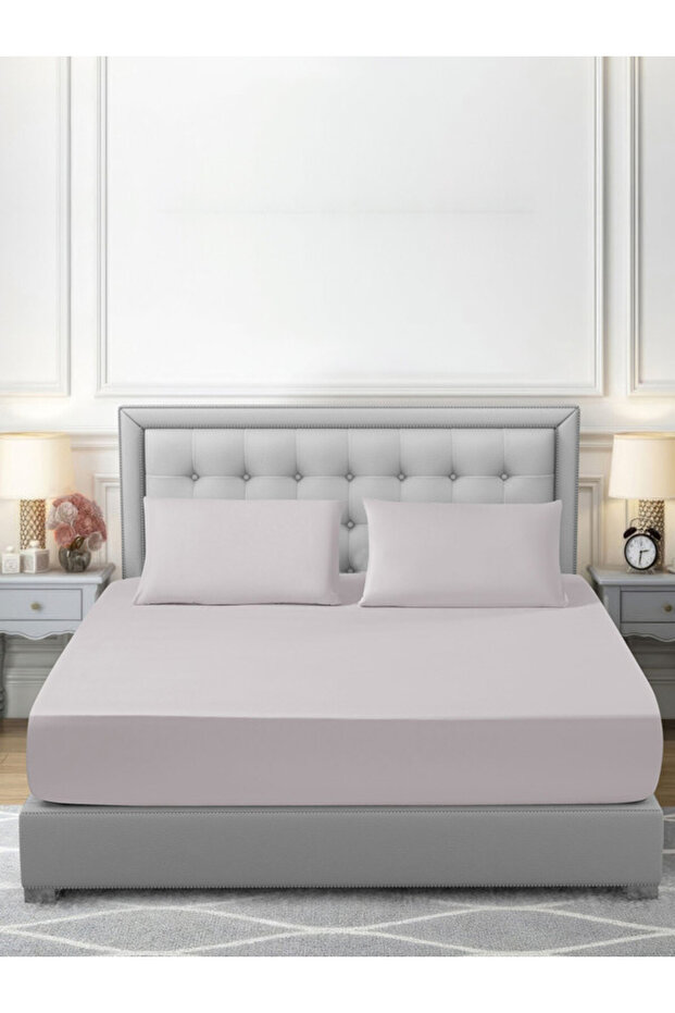 Fitted Sheet Set – 200x200 cm King Size, 1 Sheet + 2 Pillowcases, 35 cm Deep Pocket