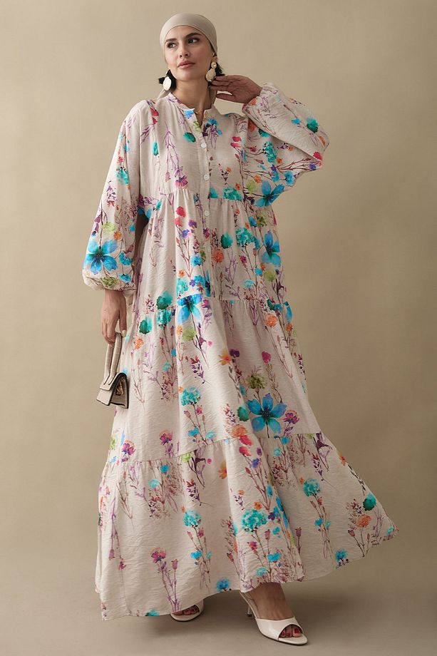 Gardenya Mavi Mango Elbise - 3
