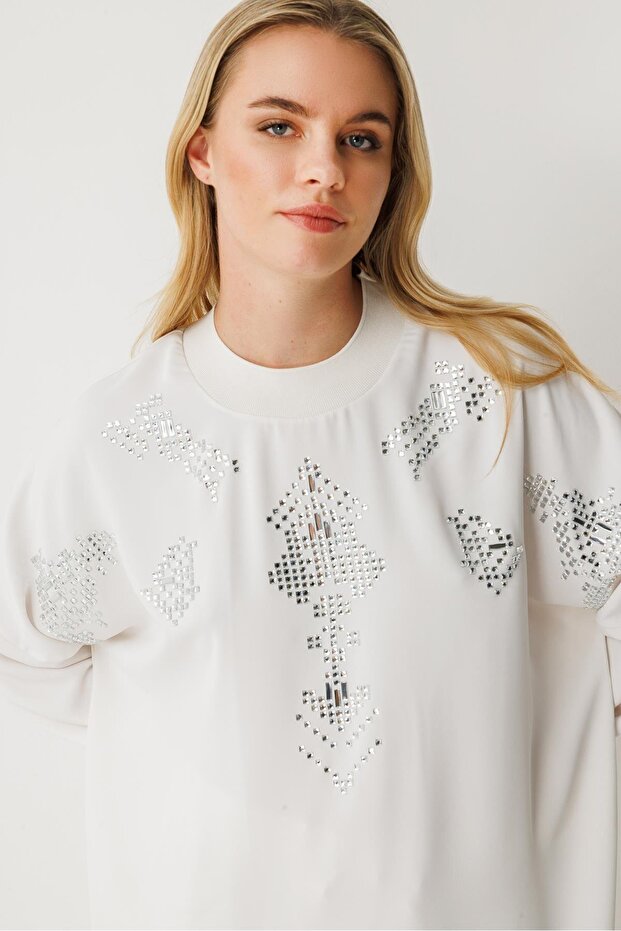 Taş İşlemeli Takım EKRU - 3