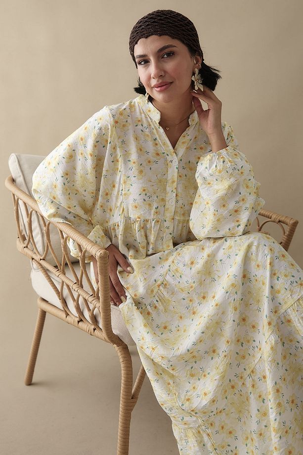 Frezya Sarı Mango Elbise - 5