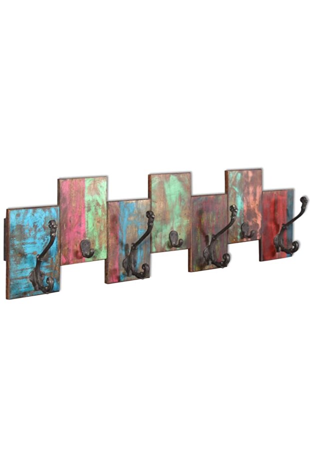 Coat Rack with 7 Hooks Solid Reclaimed Wood