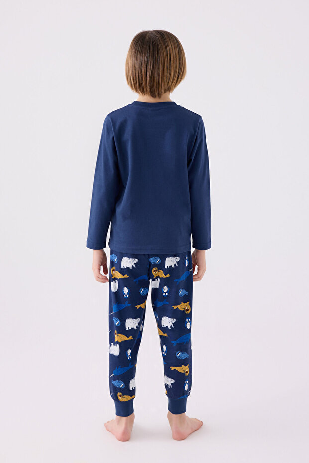 Erkek Çocuk Mavi Pijama Takımı - 5
