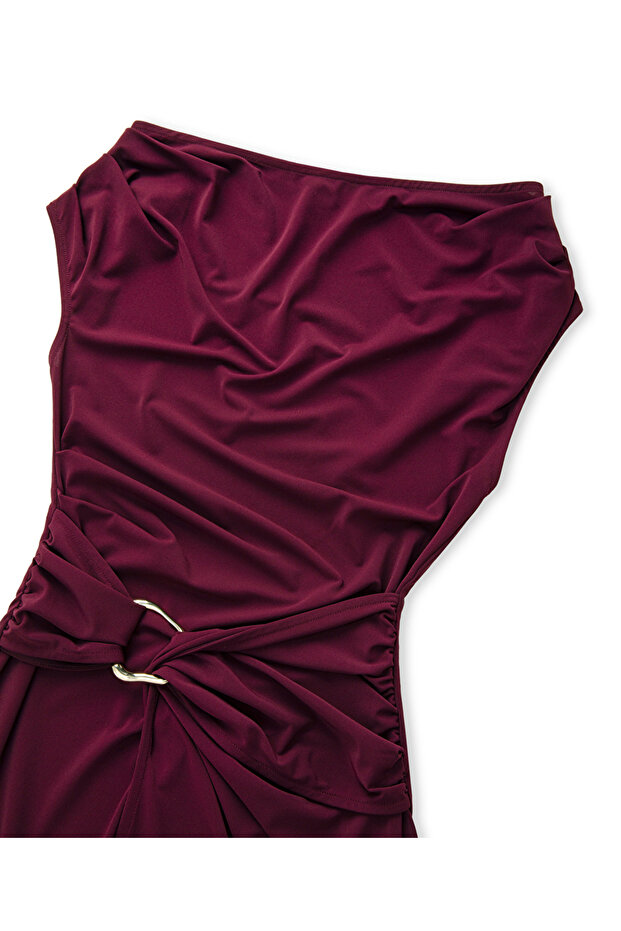 Metal tokalı örme elbise - 4