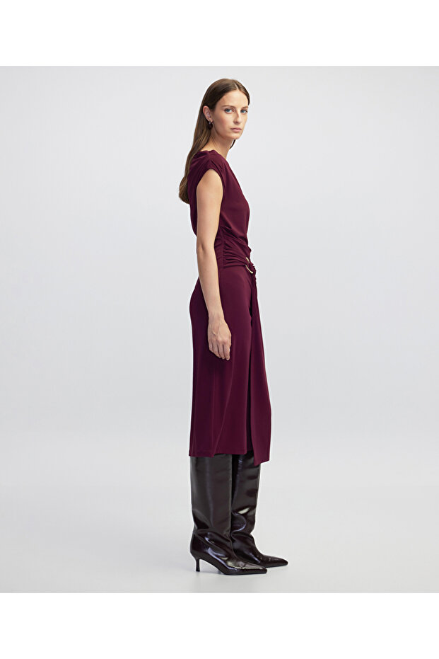 Metal tokalı örme elbise - 6