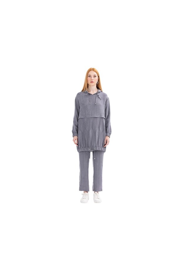 Kadın Elastik Bel Cepli Pantolon - 5