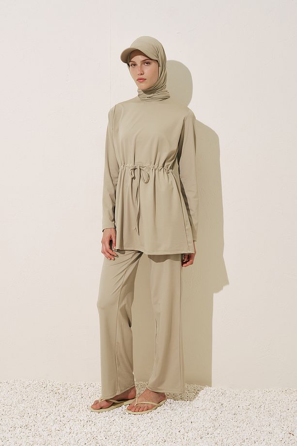 GENİŞ UZUN PAÇA MAYO PANTOLON YEŞİL - 6
