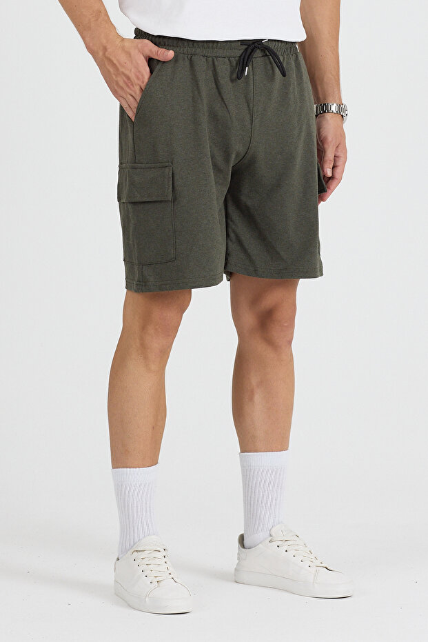 Unisex Kargo Cepli Fit Şort - 1